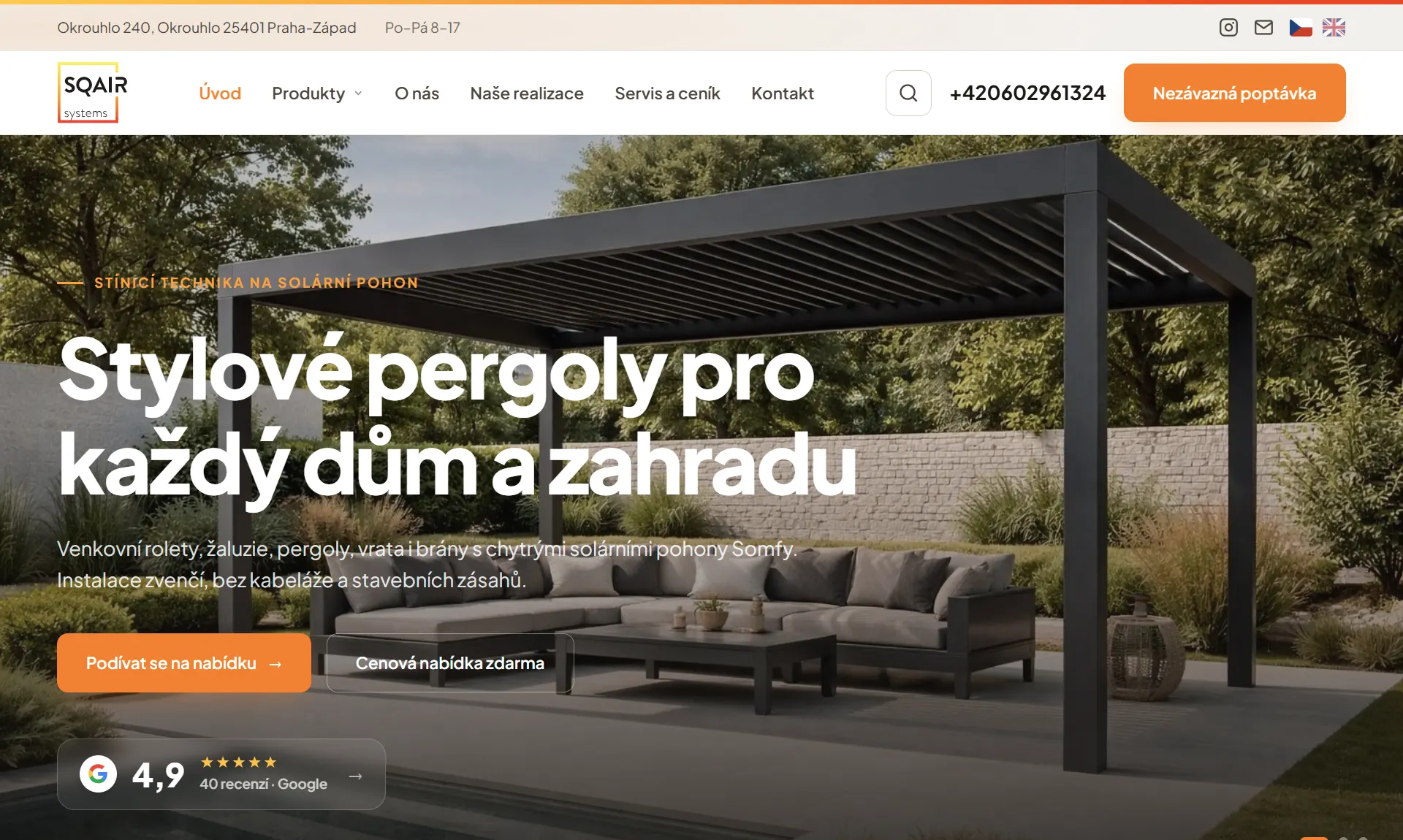 Náhled webu SQAIR systems