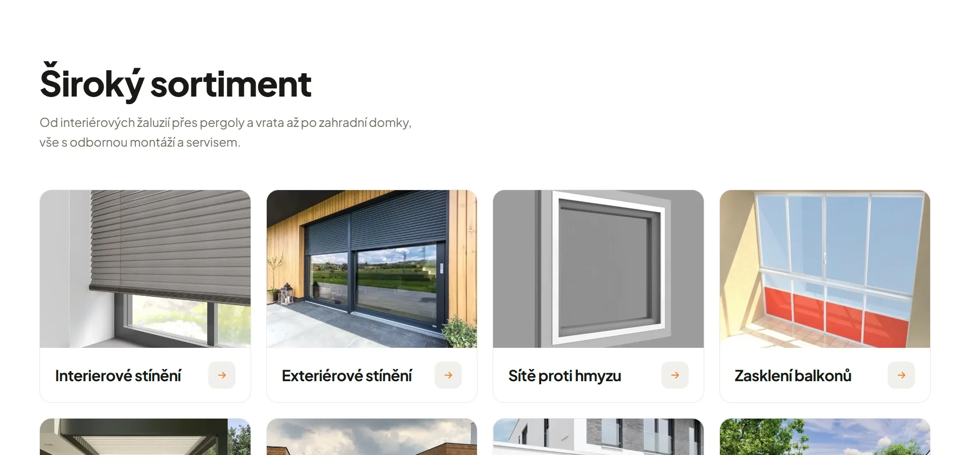 Sekce sortimentu na webu SQAIR systems