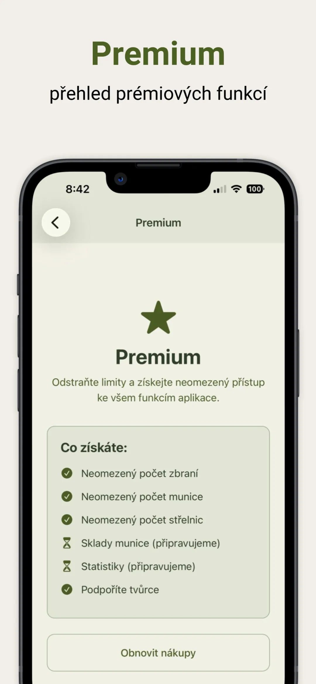 Premium features of the Shooting Diary app