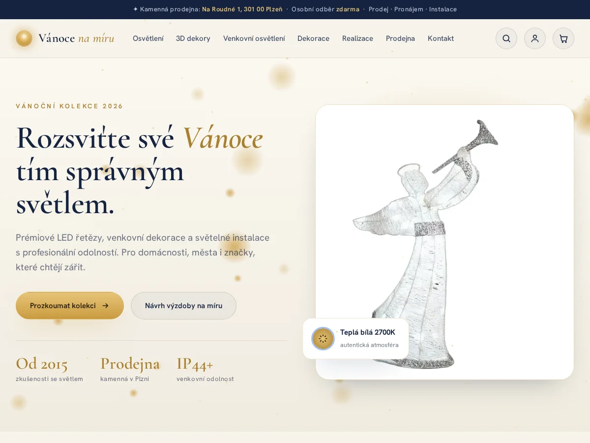 Storefront e-shopu Vánoce na míru