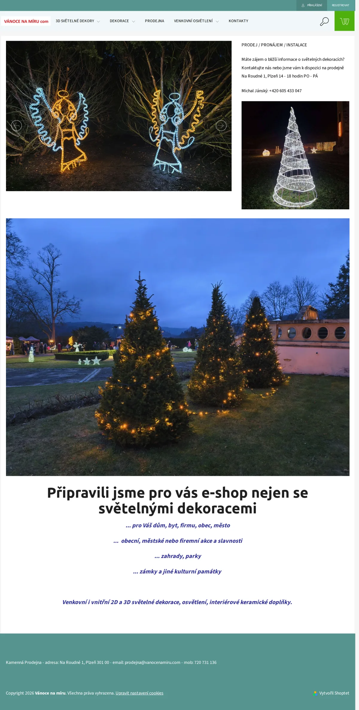 Původní e-shop Vánoce na míru na Shoptetu, celá stránka