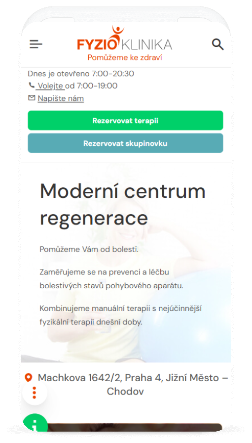 PC verze reference: Fyzioklinika